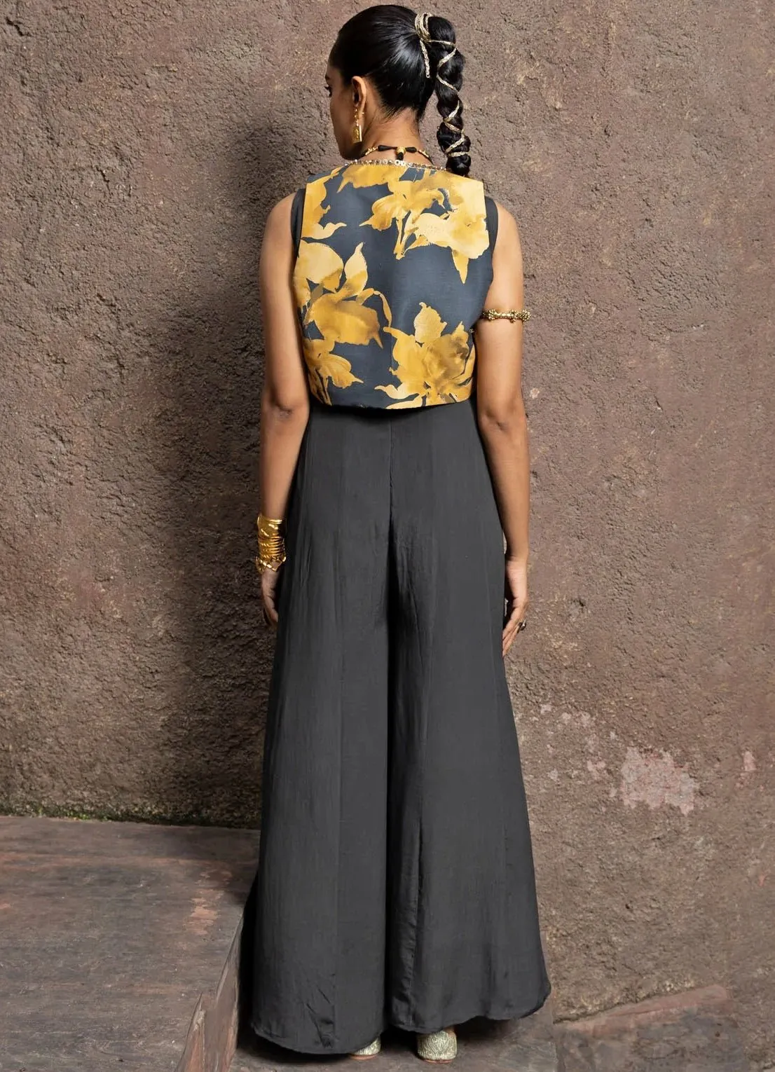 Black Embroidered Jumpsuit