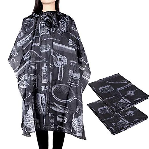 Borogo Professional Waterproof Hair Styling Cape Nylon Haircuting Salon Cape Gown Hair Salon with Snap Closure - 50" x 60" 2-PACK