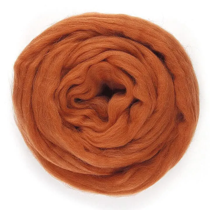Brick - Merino Wool Top Roving - 50 gram (1.75 oz) Ball - Color 636