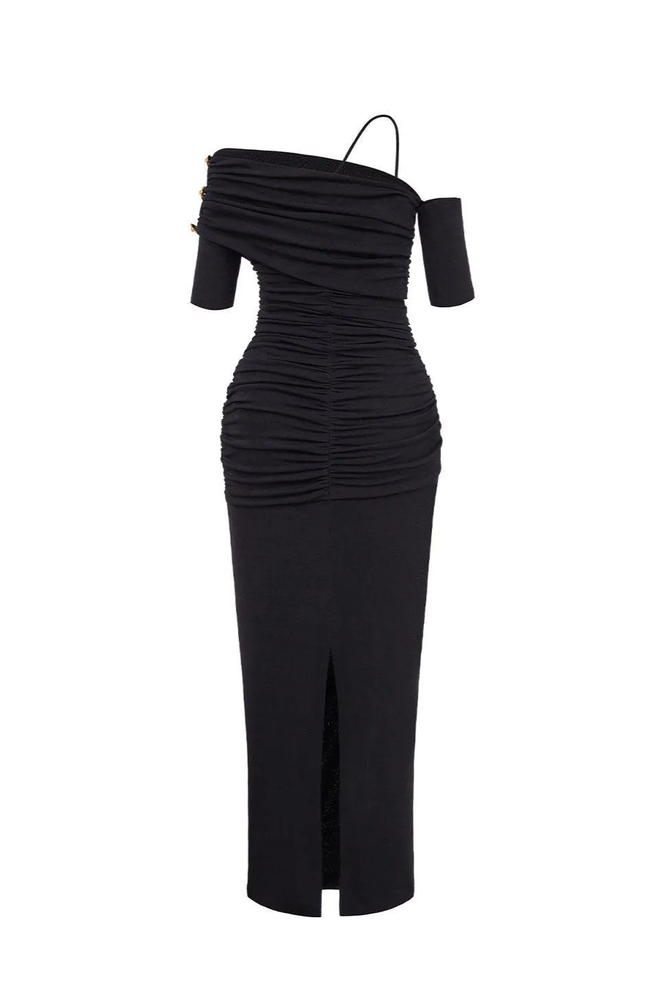 Charlotte Bodycon Gathered Spandex Ankle Length Dress