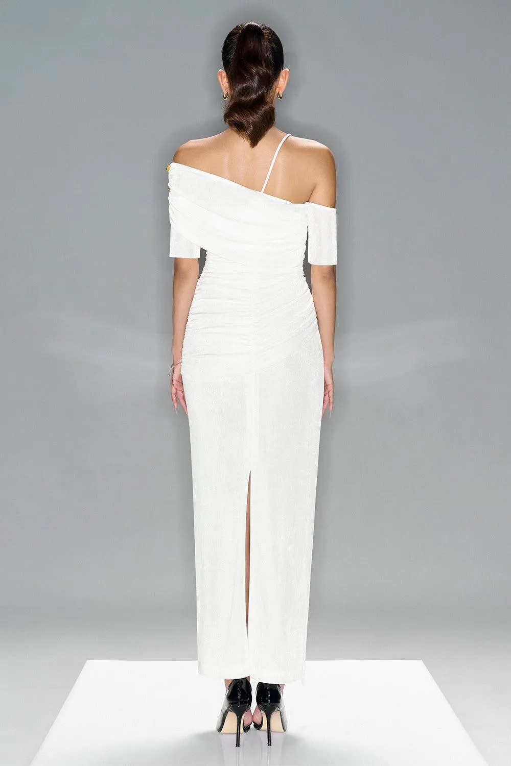 Charlotte Bodycon Gathered Spandex Ankle Length Dress