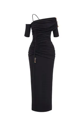 Charlotte Bodycon Gathered Spandex Ankle Length Dress