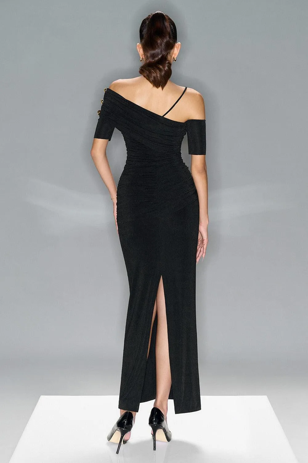 Charlotte Bodycon Gathered Spandex Ankle Length Dress