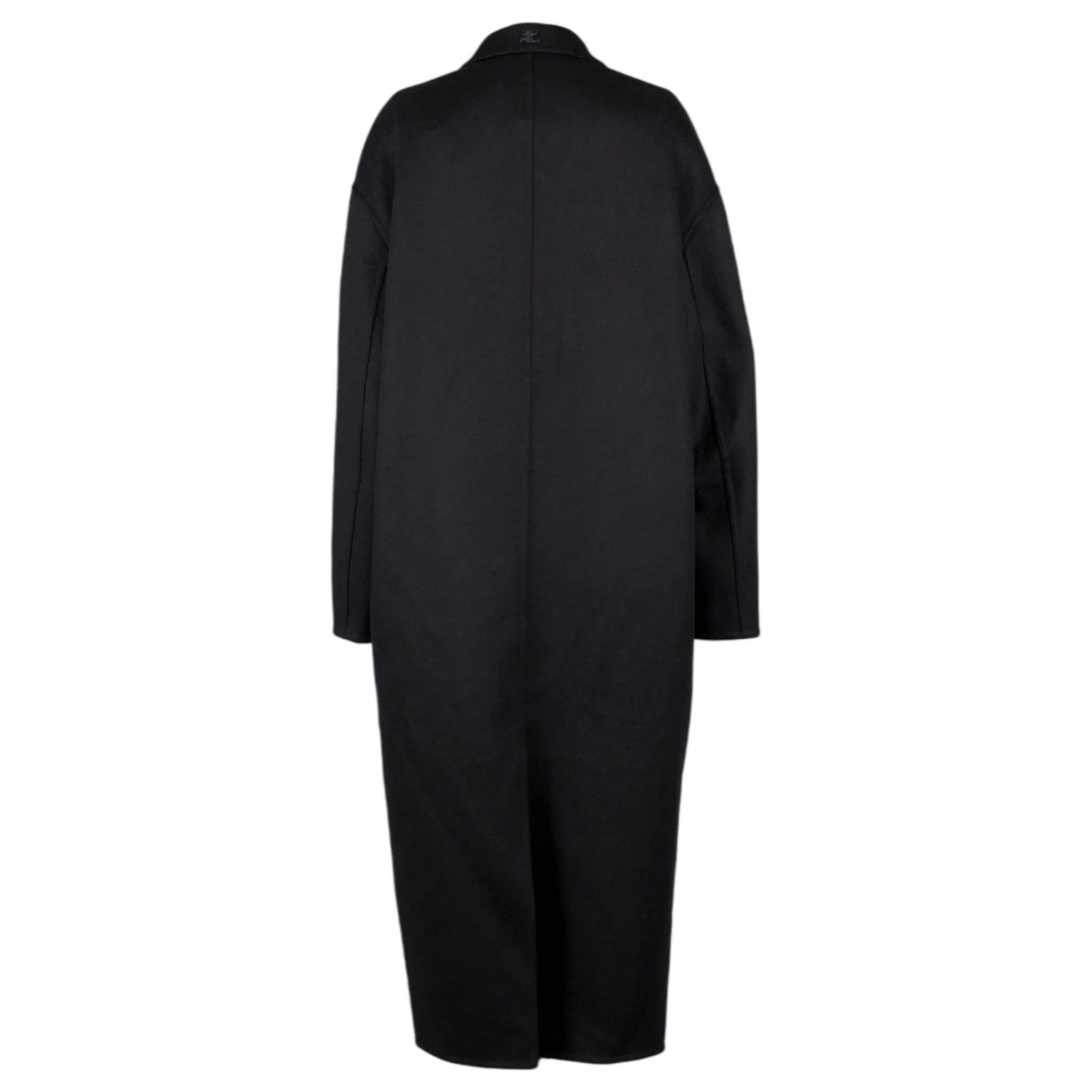 COAT COCOON SILK WOOL / 9999:BLACK