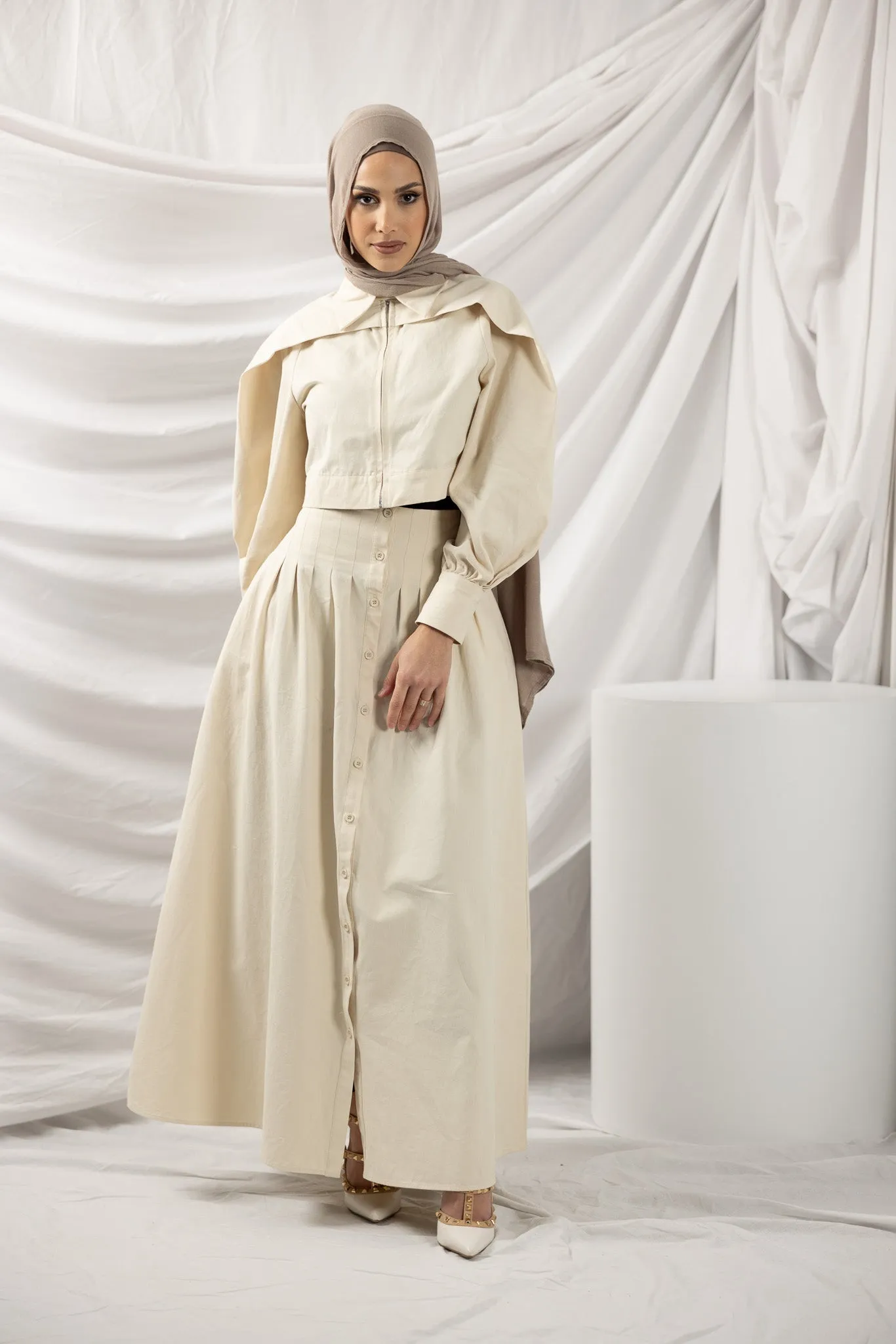 Farah Button Detailed Maxi Skirt