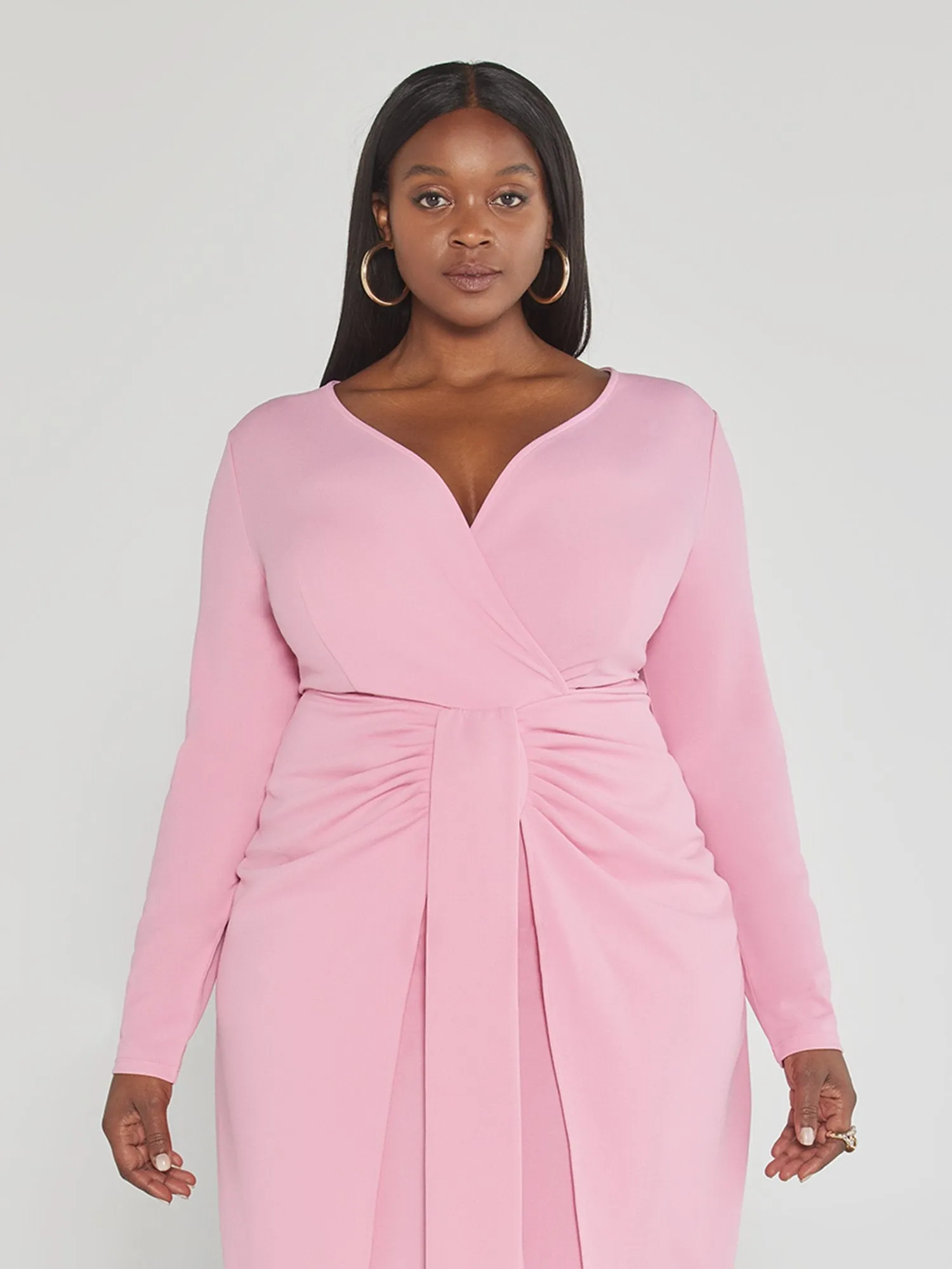 Jenna Tie Front Faux Wrap Dress
