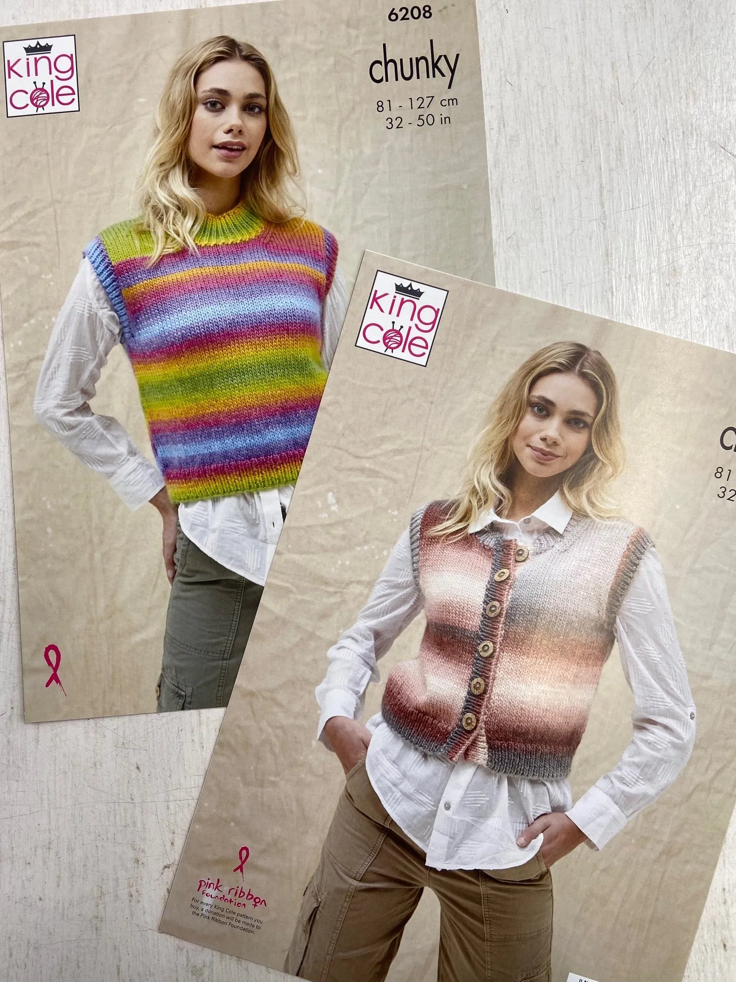 King Cole Knitting Pattern Ladies Gilet & Tank Top Riot Chunky 6208