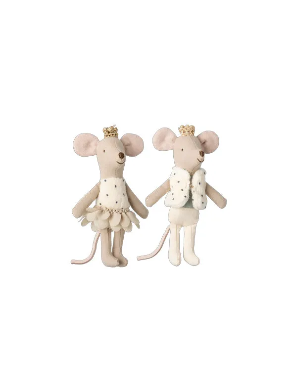 Maileg Royal Twin Mice, Little Sister and Brother in Matchbox SS25