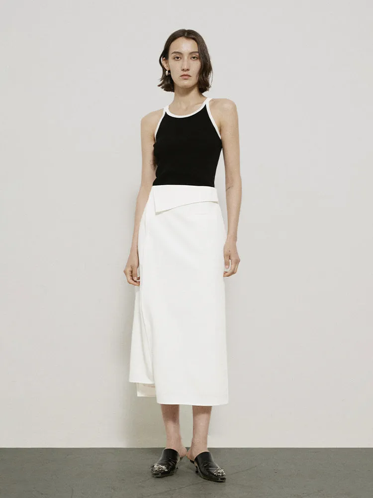 Natural Simple Chic Gilet&Long-Skirt