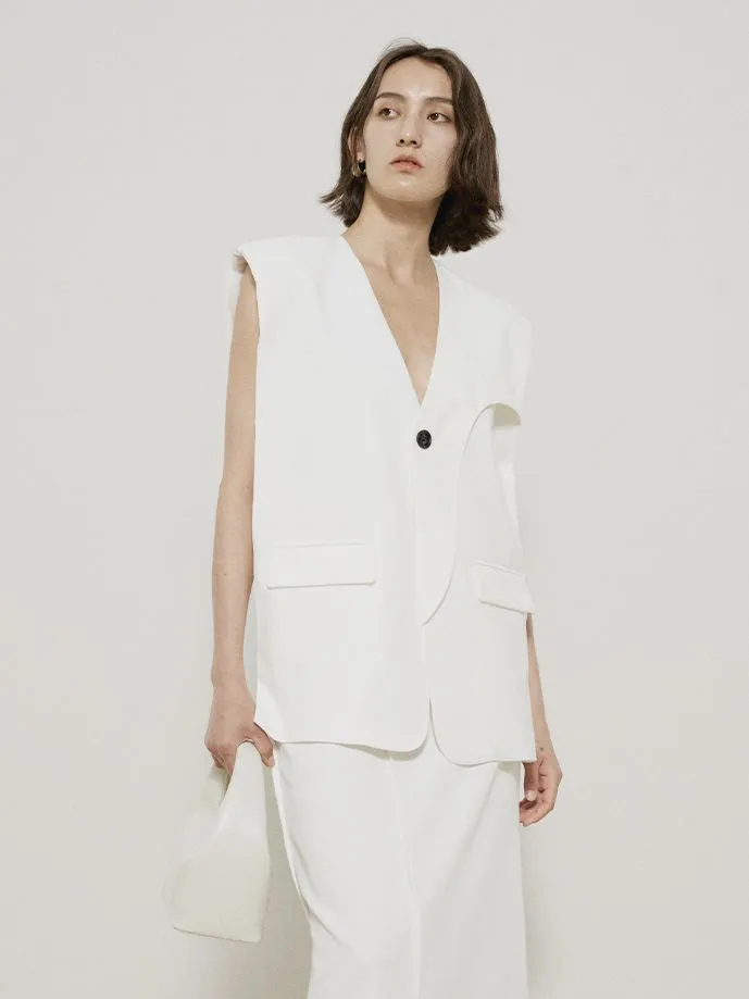 Natural Simple Chic Gilet&Long-Skirt