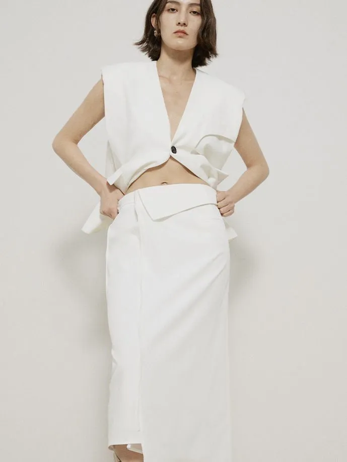 Natural Simple Chic Gilet&Long-Skirt