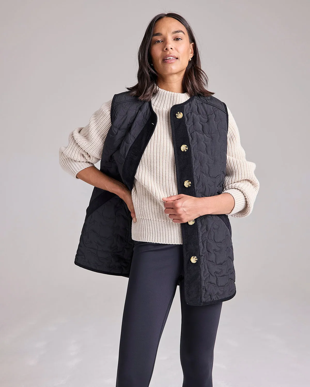 Quilted Gilet in Black