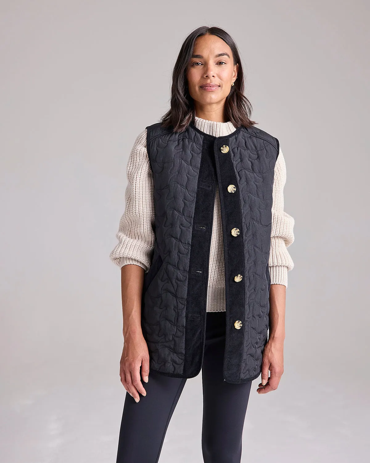 Quilted Gilet in Black