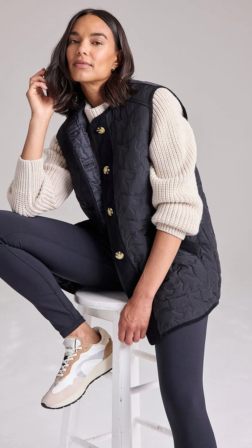 Quilted Gilet in Black