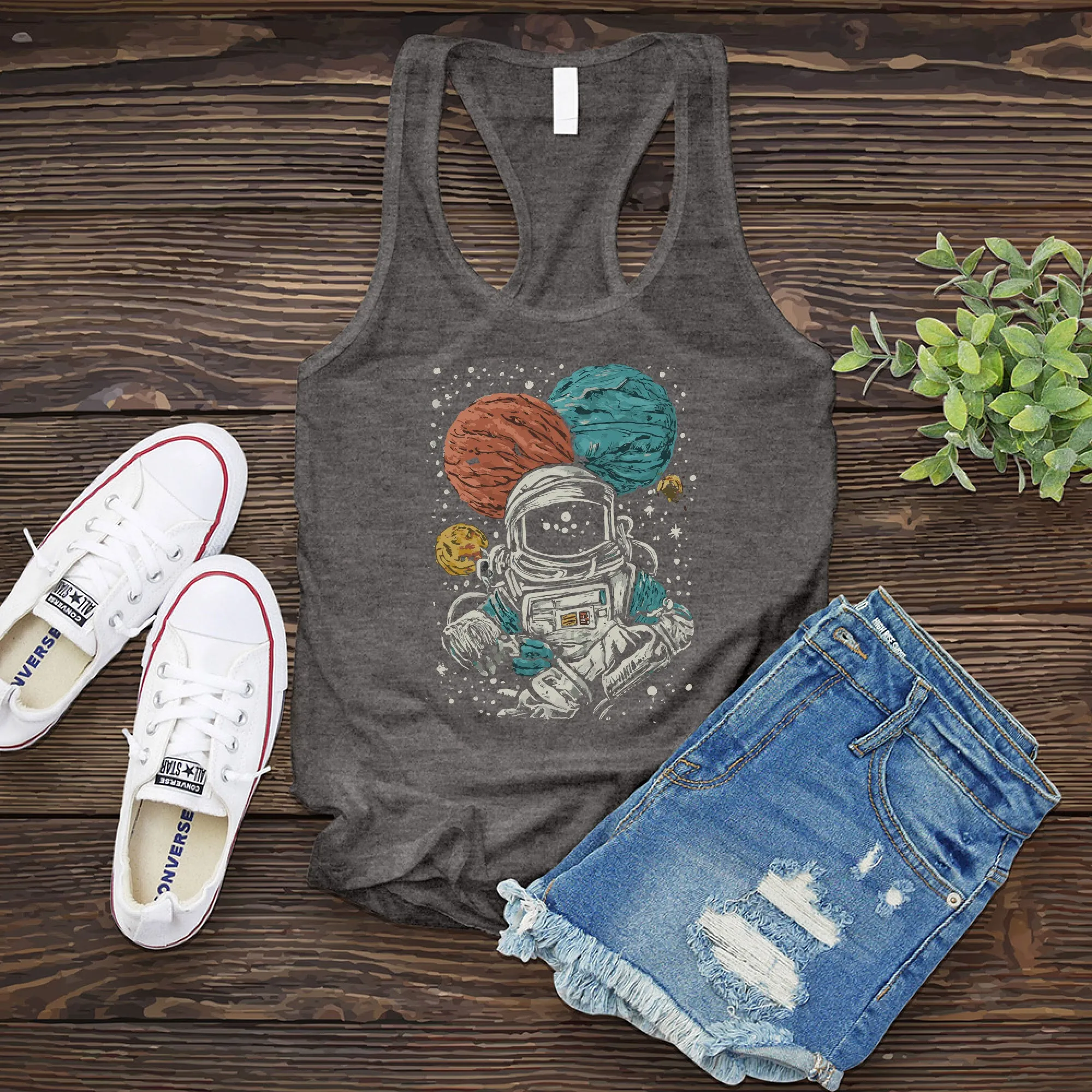 Sketched Astronaut Women's Tank Top