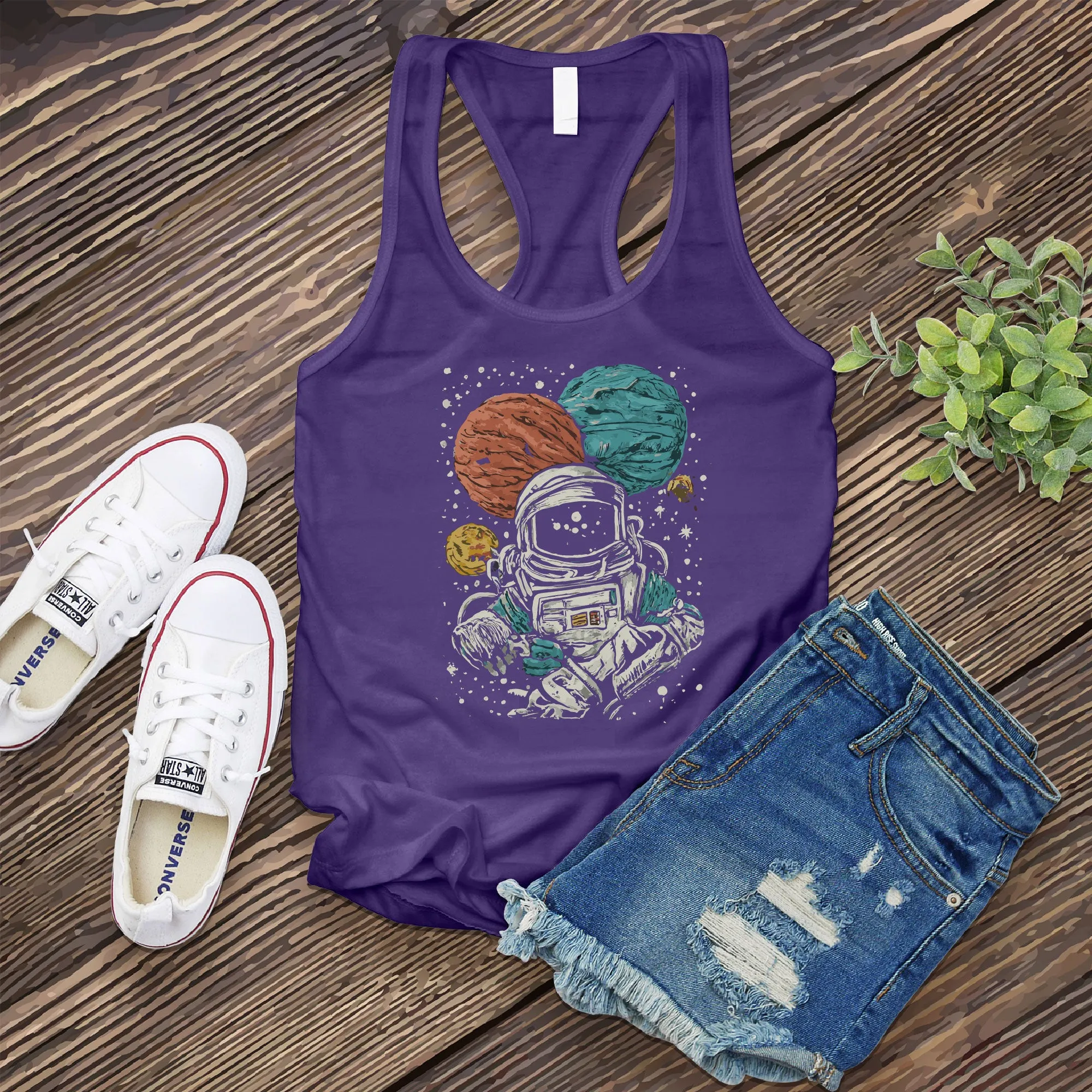 Sketched Astronaut Women's Tank Top