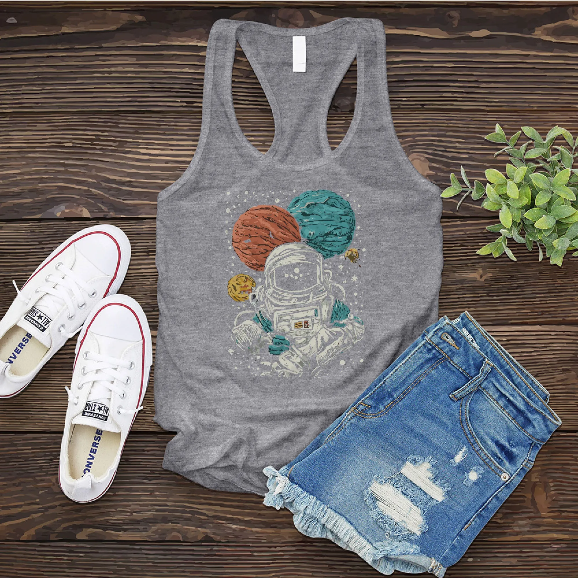 Sketched Astronaut Women's Tank Top