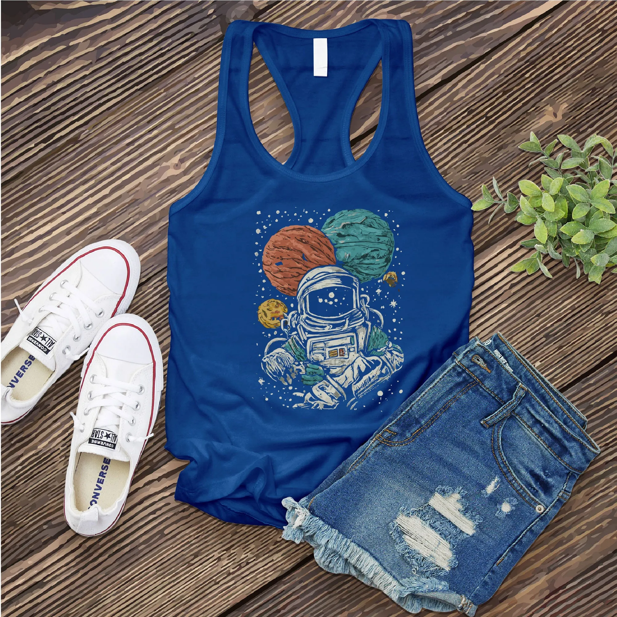 Sketched Astronaut Women's Tank Top