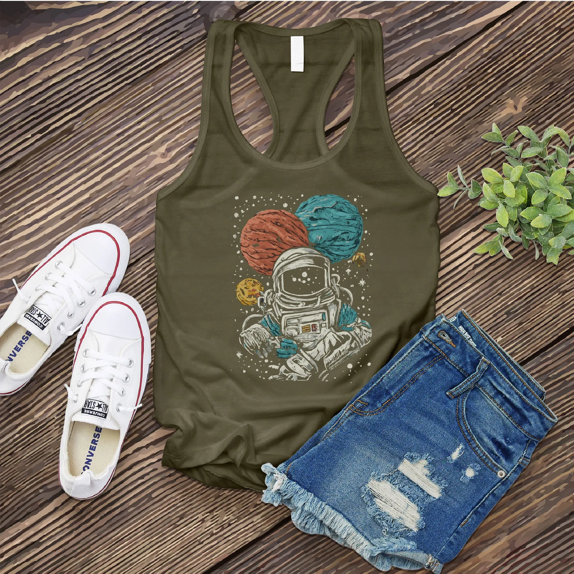 Sketched Astronaut Women's Tank Top