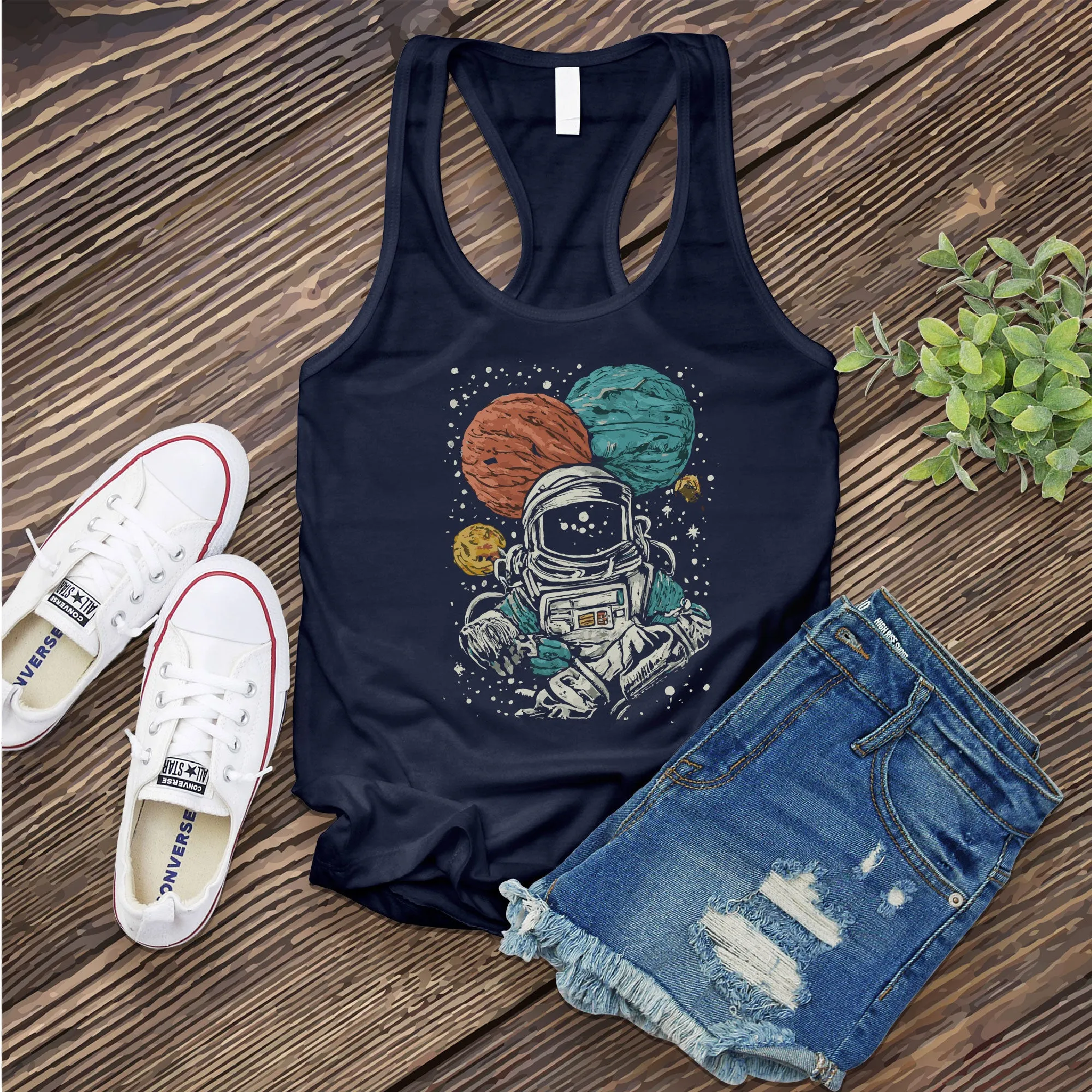 Sketched Astronaut Women's Tank Top