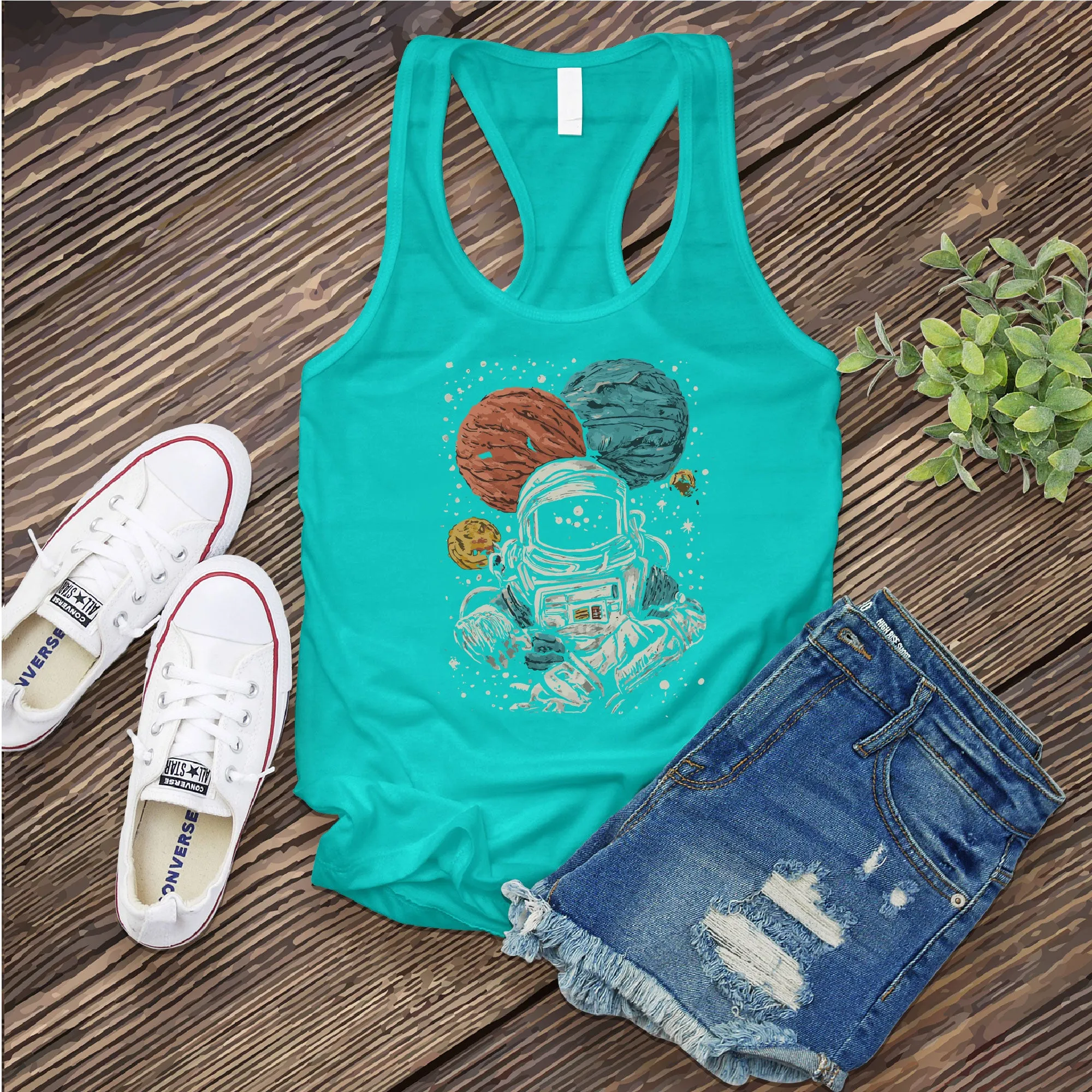 Sketched Astronaut Women's Tank Top