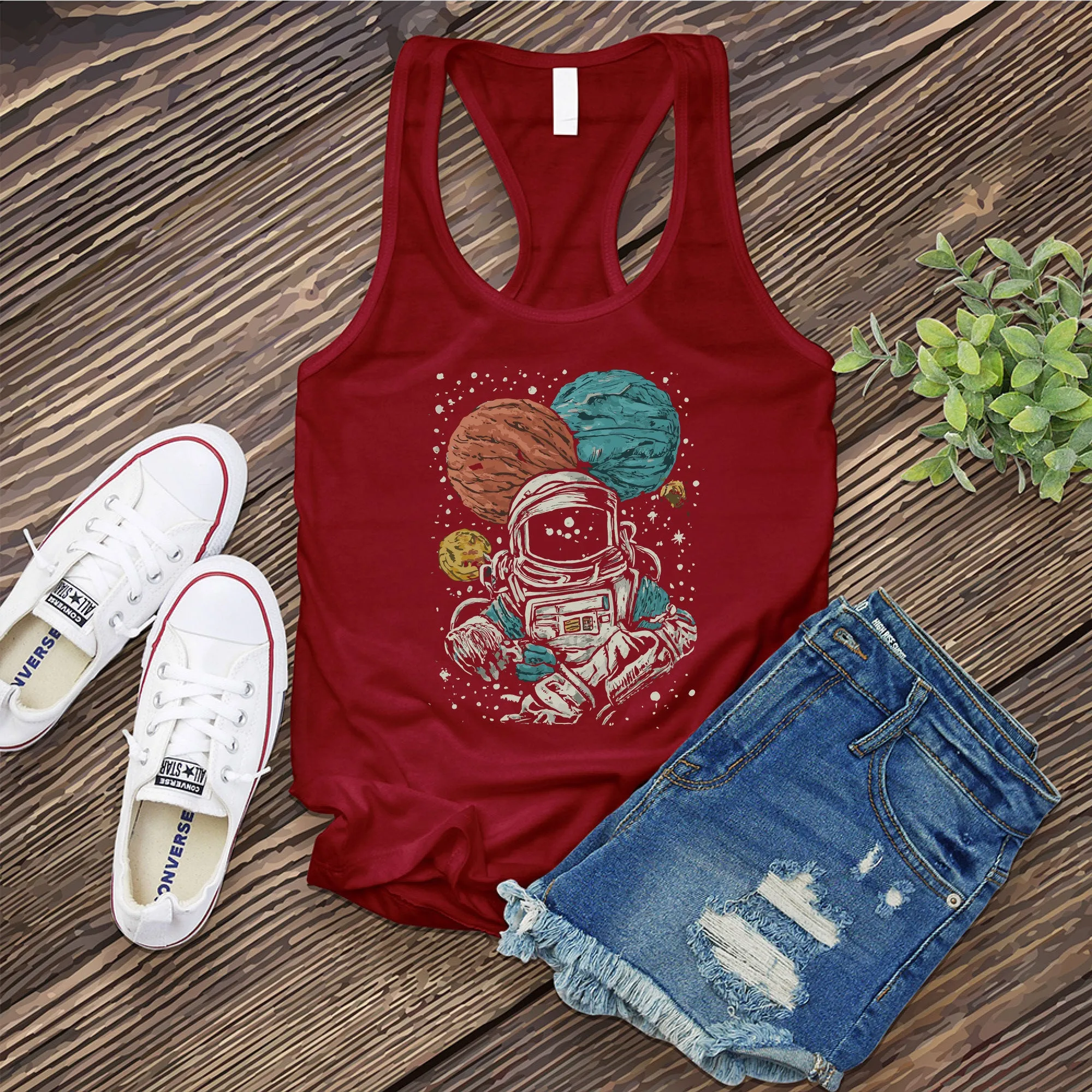 Sketched Astronaut Women's Tank Top