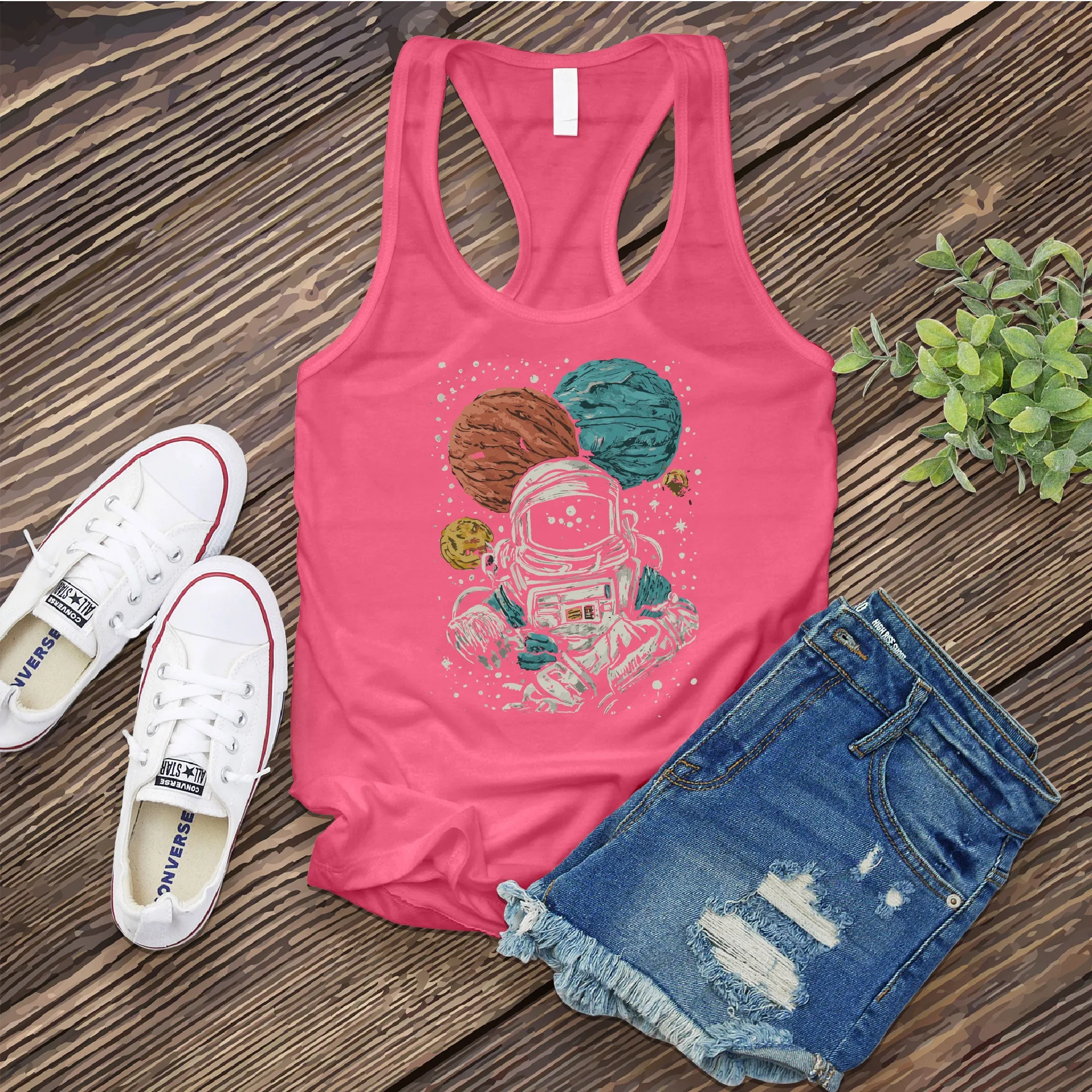 Sketched Astronaut Women's Tank Top